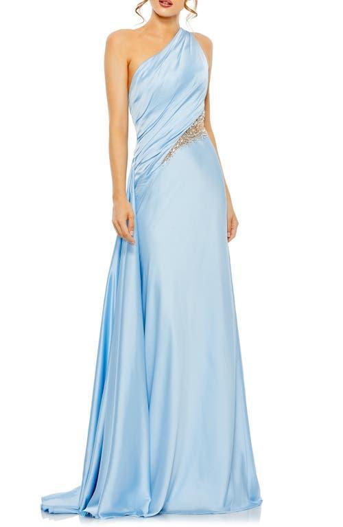 Womens Satin One-Shoulder Gown Product Image