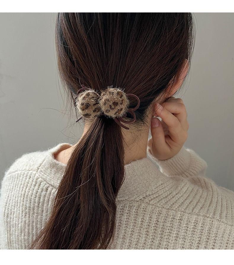 Leopard Print Bead Hair Tie Product Image