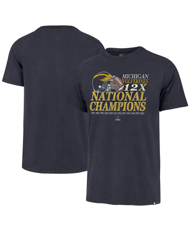 Mens 47 Brand Navy Distressed Michigan Wolverines 12-Time Football National Champions Franklin T-shirt Product Image