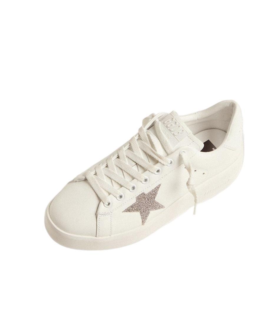 GOLDEN GOOSE Purestar Silver Crystal Star Women's Sneakers In Multi Product Image