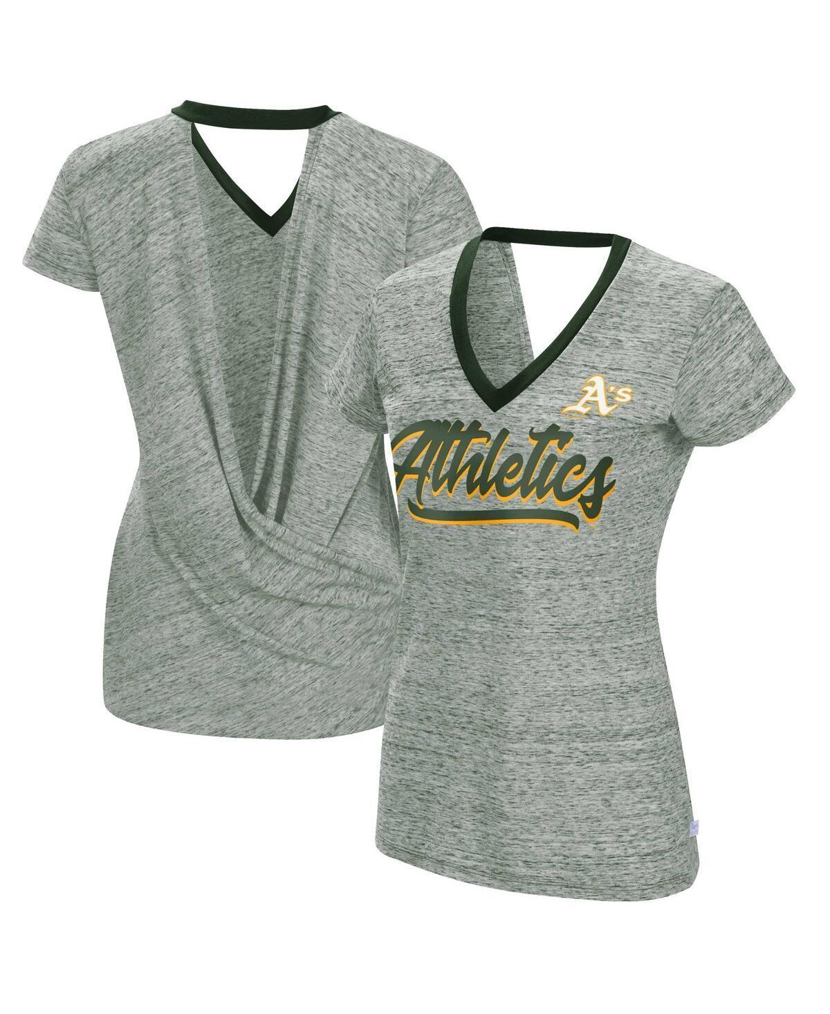 Womens Touch Green Oakland Athletics Halftime Back Wrap Top V-Neck T-shirt Product Image