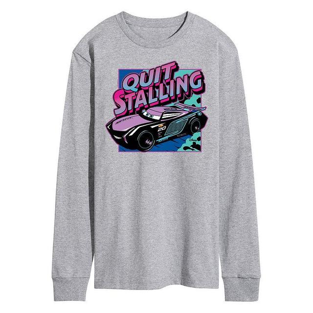 Disney / Pixars Cars Storm Mens Quit Stalling Long Sleeve Graphic Tee Grey Gray Product Image