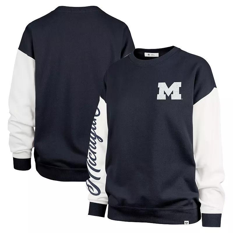 Womens 47 Michigan Wolverines Double Header Rise Andie Pullover Sweatshirt Blue Product Image