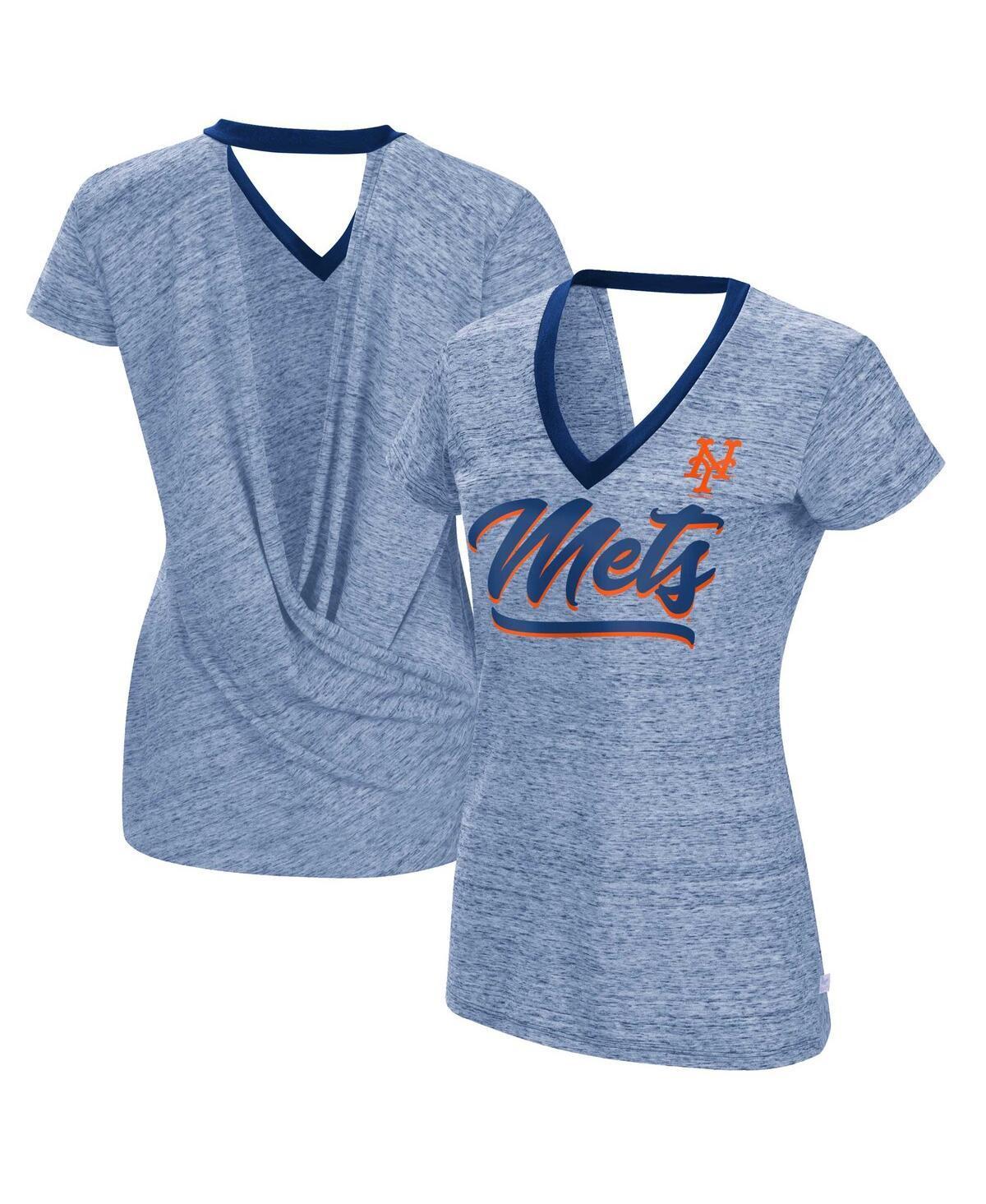 Womens Touch Royal New York Mets Halftime Back Wrap Top V-Neck T-shirt Product Image