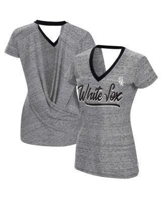 Womens Touch Black Chicago White Sox Halftime Back Wrap Top V-Neck T-shirt Product Image