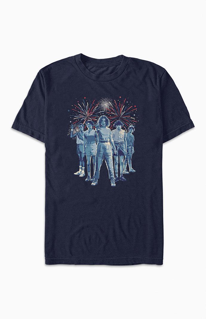 Mens Stranger Things Firework T-Shirt Product Image