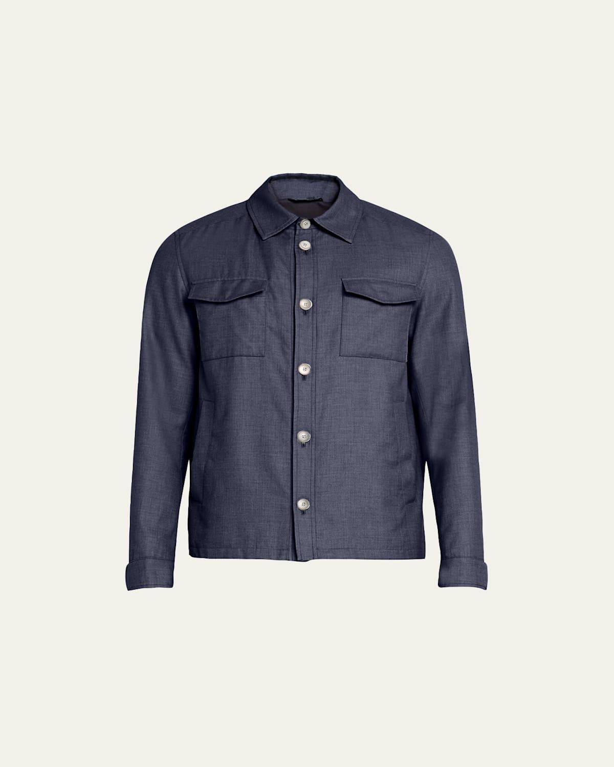 Mens Coated Cashmere-Blend Overshirt Product Image