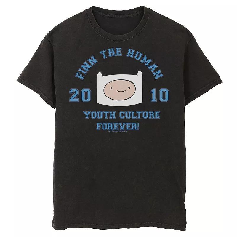 Mens Adventure Time Finn The Human Youth Culture Forever Graphic Tee Grey Product Image