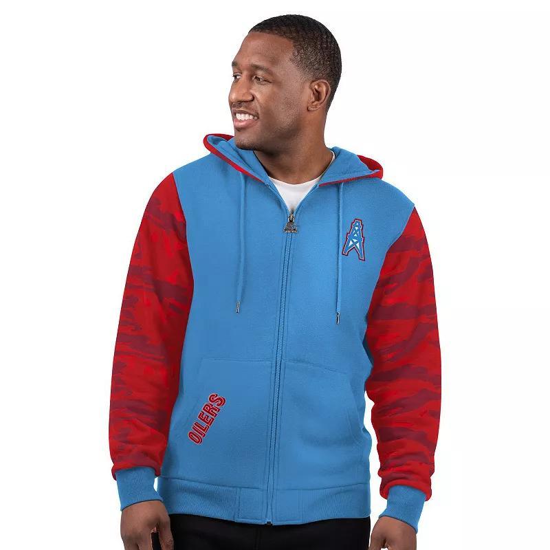 Mens Starter Light Blue Houston Oilers Thursday Night Gridiron Vintage Logo Full-Zip Hoodie Product Image