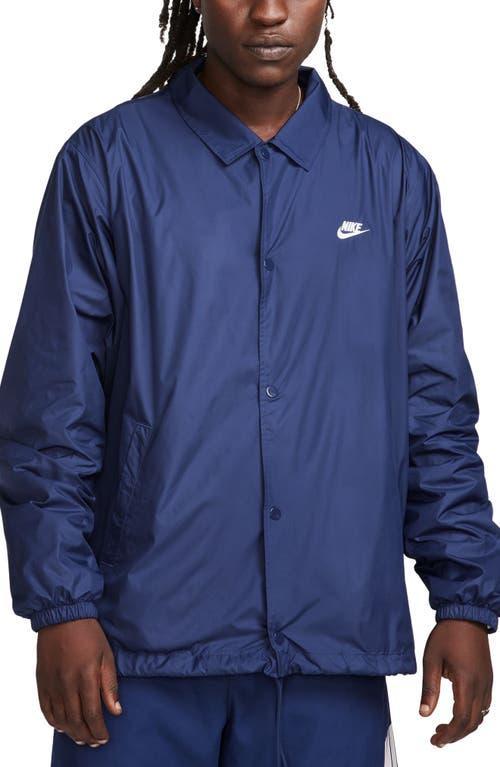 Big & Tall Nike Club Coaches Jacket, Mens Black Navy Product Image