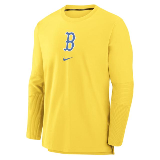 Mens Nike Gold Boston Red Sox Authentic Collection City Connect Player Tri-Blend Performance Pullover Jacket Product Image