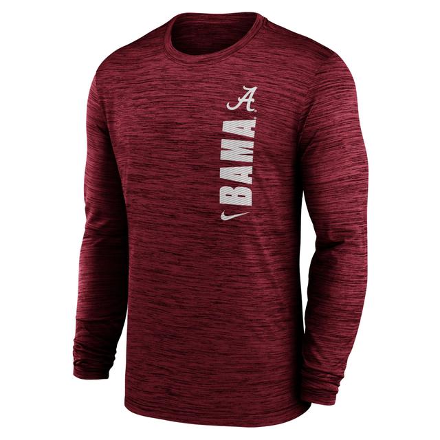 Alabama Crimson Tide Sideline Velocity Nike Men's Dri-FIT College Long-Sleeve T-Shirt Product Image