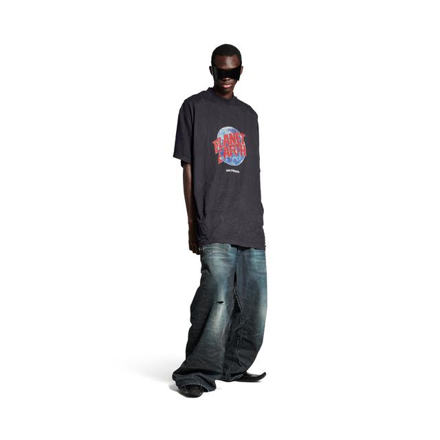 Men's Planet Earth T-shirt Oversized in Black Product Image