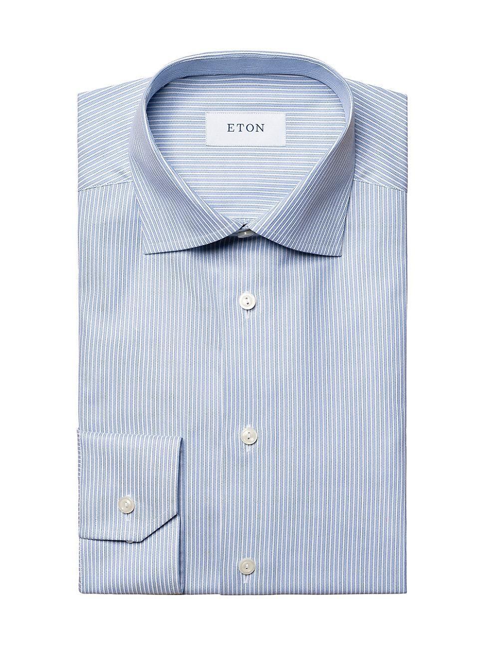 Mens Contemporary-Fit Striped Cotton Tencel Shirt Product Image