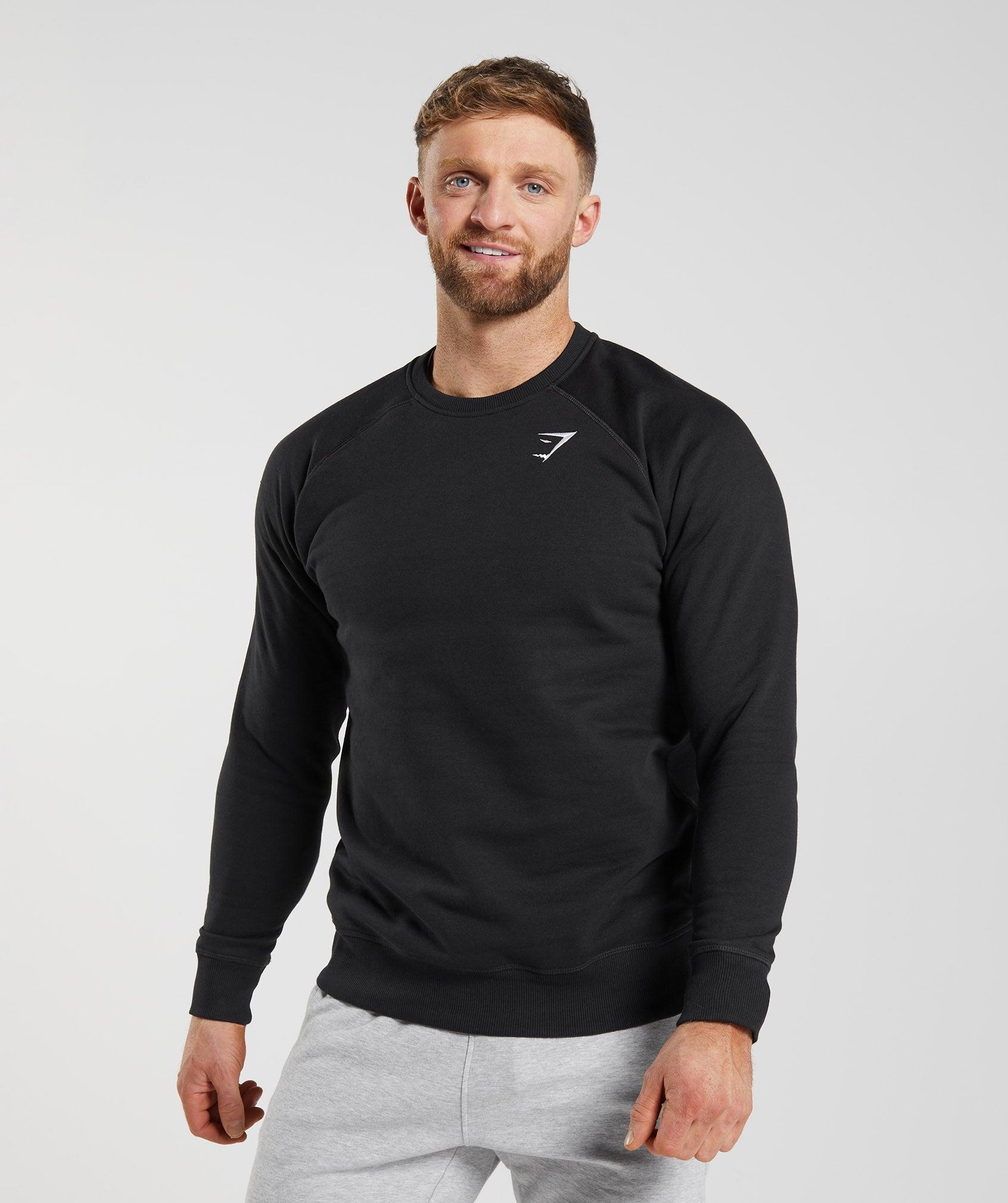 Gymshark Crest Sweatshirt - Black Male Product Image