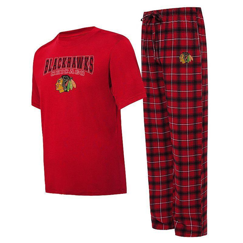 Mens Concepts Sport /Black Chicago Blackhawks Arctic T-Shirt & Pajama Pants Sleep Set Product Image