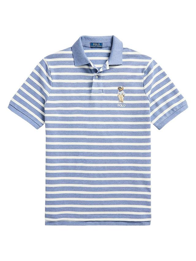 Mens Striped Cotton Polo Shirt Product Image