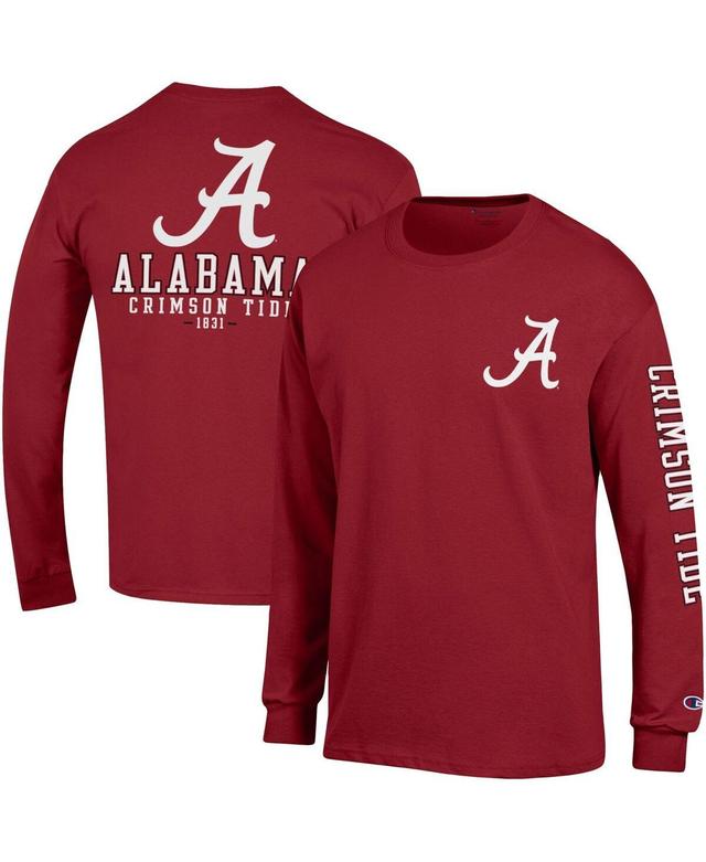 Mens Champion Crimson Alabama Crimson Tide Team Stack 3-Hit Long Sleeve T-shirt Product Image