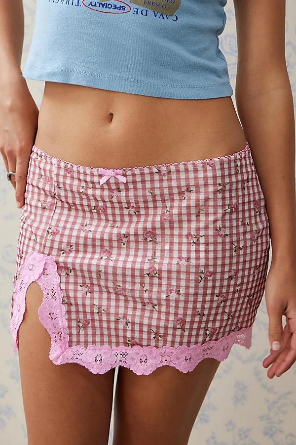 Urban Outfitters UO Gingham Slip Mini Skirt Womens at Urban Outfitters Product Image