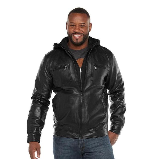 Big & Tall Vintage Leather Leather Racer Jacket, Mens Product Image