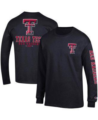 Mens Black Texas Tech Red Raiders Team Stack Long Sleeve T-shirt Product Image