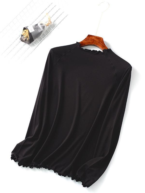 7 Colors Solid Color Long Sleeves T-Shirt Top Product Image