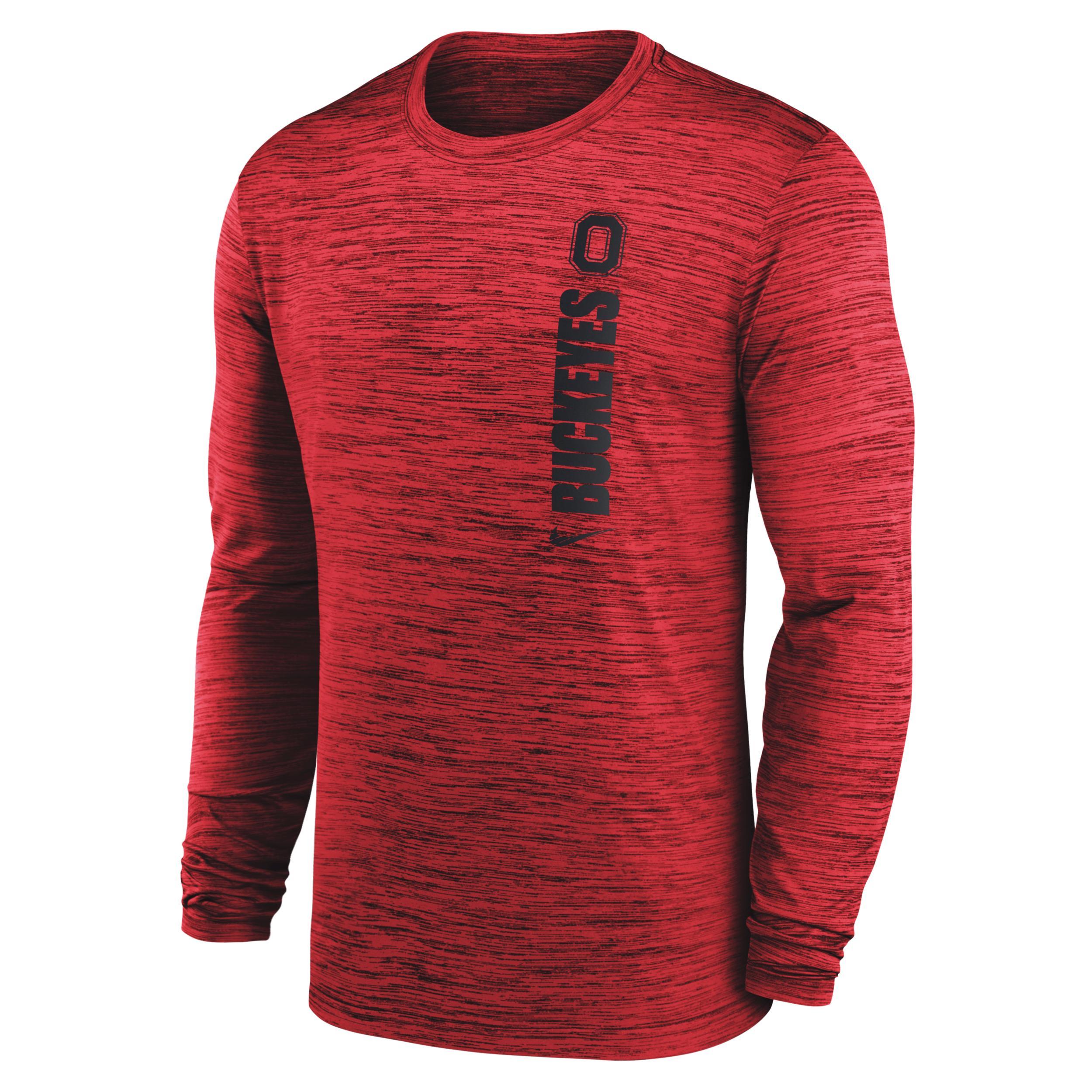 Nike Mens Scarlet Ohio State Buckeyes 2024 Sideline Velocity Performance Long Sleeve T-Shirt Product Image