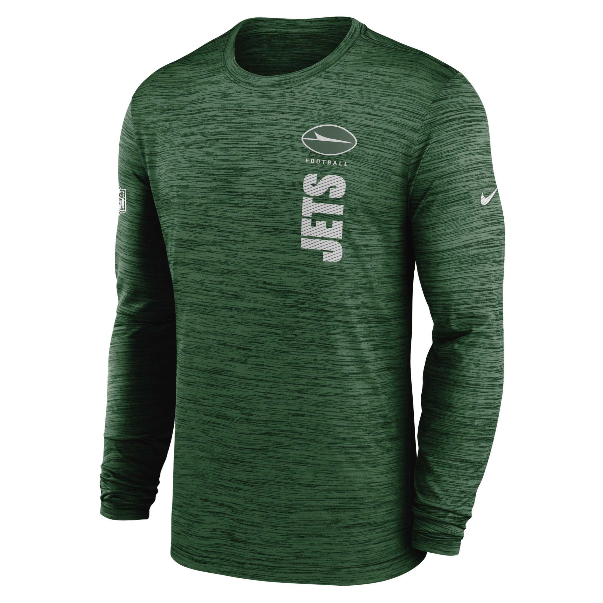 New York Jets Sideline Velocity Nike Mens Dri-FIT NFL Long-Sleeve T-Shirt Product Image