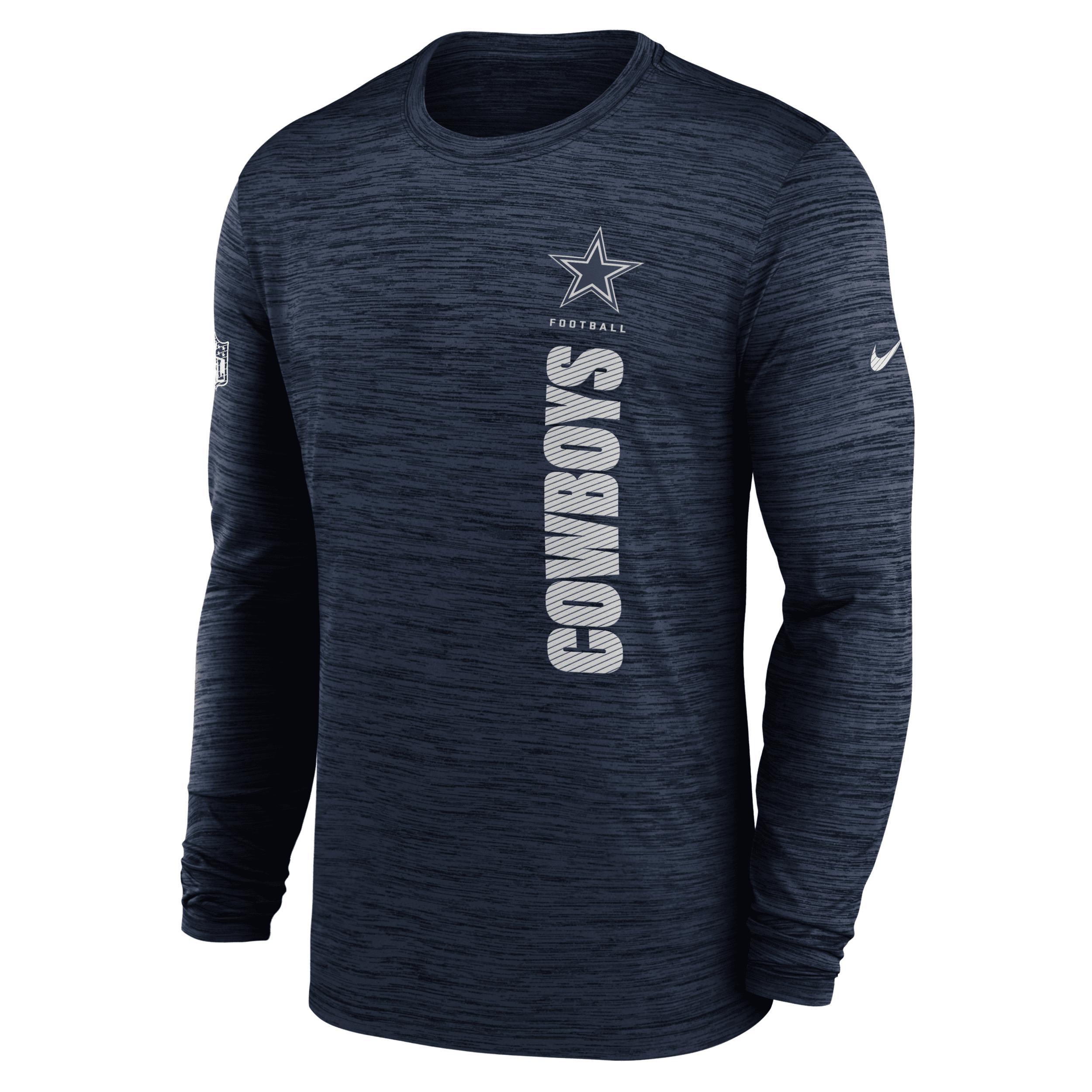 Dallas Cowboys Sideline Velocity Nike Men's Dri-FIT NFL Long-Sleeve T-Shirt Product Image