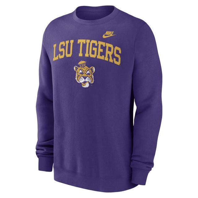 LSU Tigers Legacy Classic Arch Over Logo Nike Mens College Pullover Crew Product Image