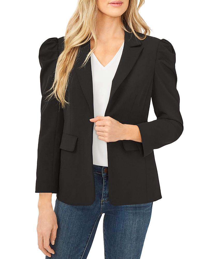 CeCe Womens Puff-Shoulder Open Front Long Sleeve Blazer Product Image