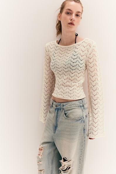 Open-back Pointelle-knit Top Product Image