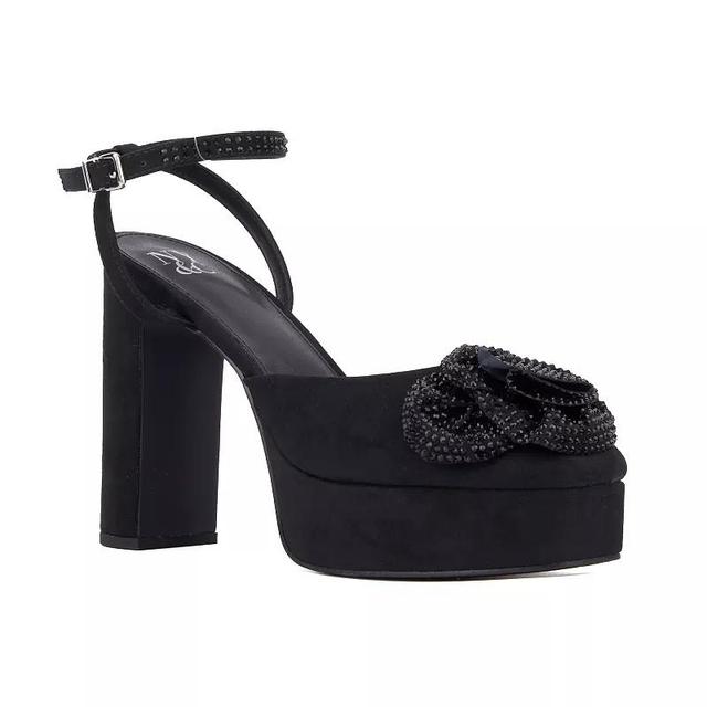 New York & Company Raya Womens Flower Platform Heels Product Image