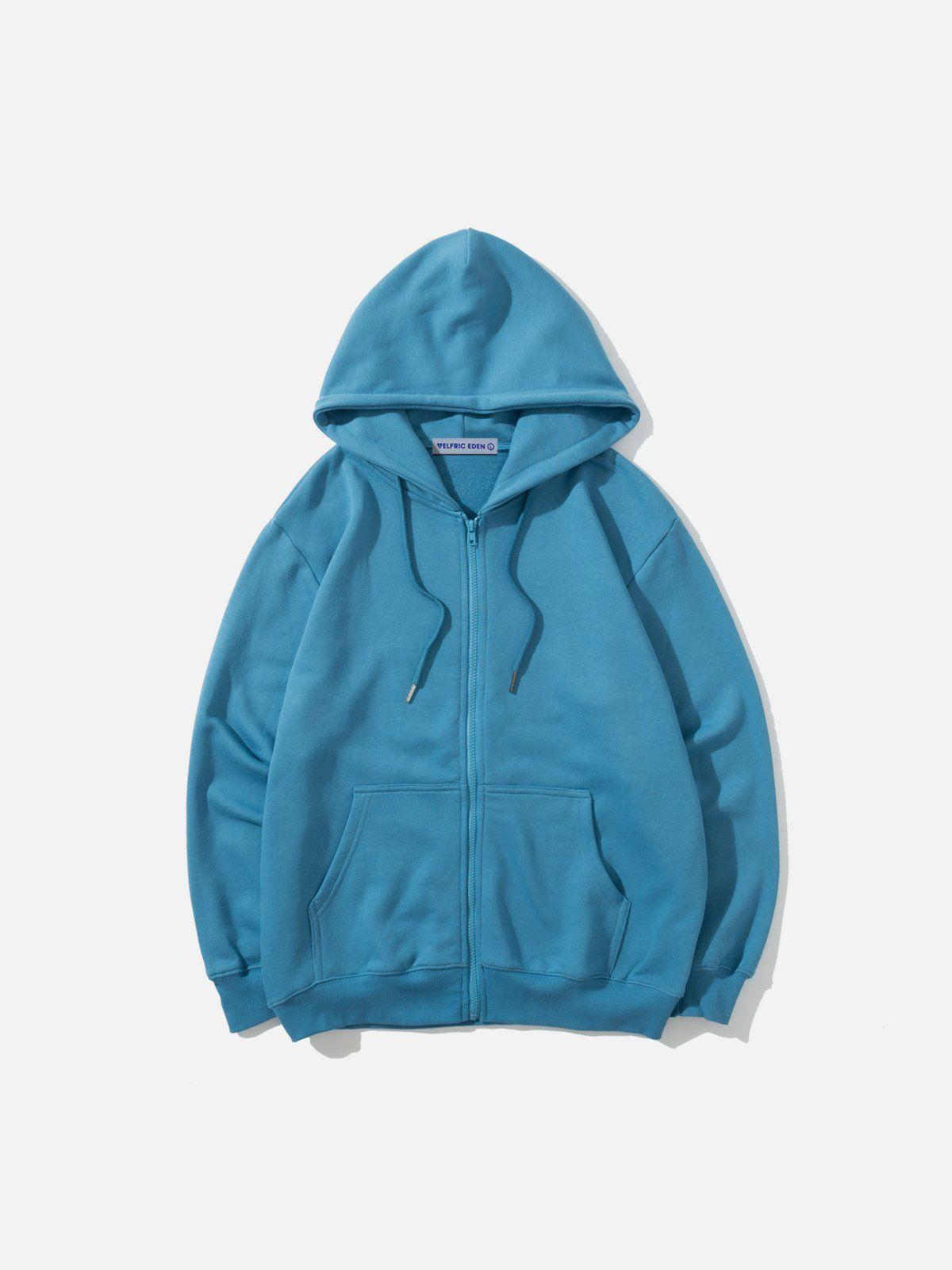 Aelfric Eden Solid Basic Zip Up Hoodie Product Image