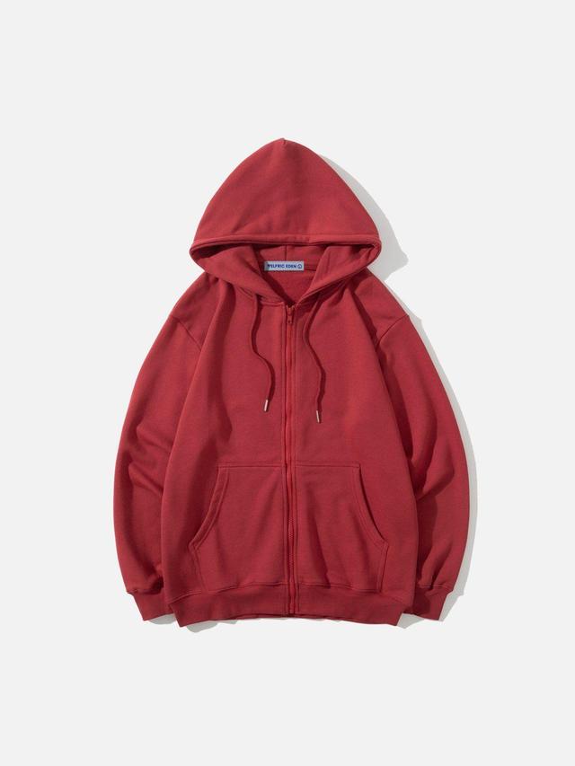 Aelfric Eden Solid Basic Zip Up Hoodie Product Image