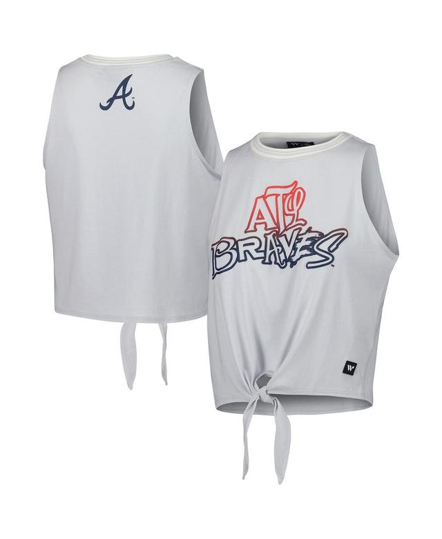 Womens The Wild Collective Gray Atlanta Braves Twisted Tie Front Tank Top Product Image