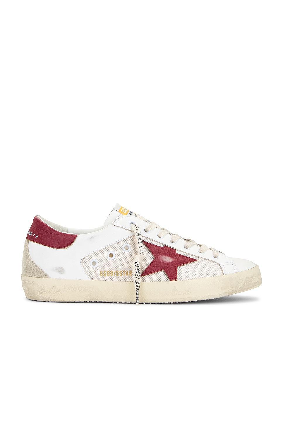 Golden Goose Super Star Sneaker In Cream, Red, White & Beige in Cream Product Image