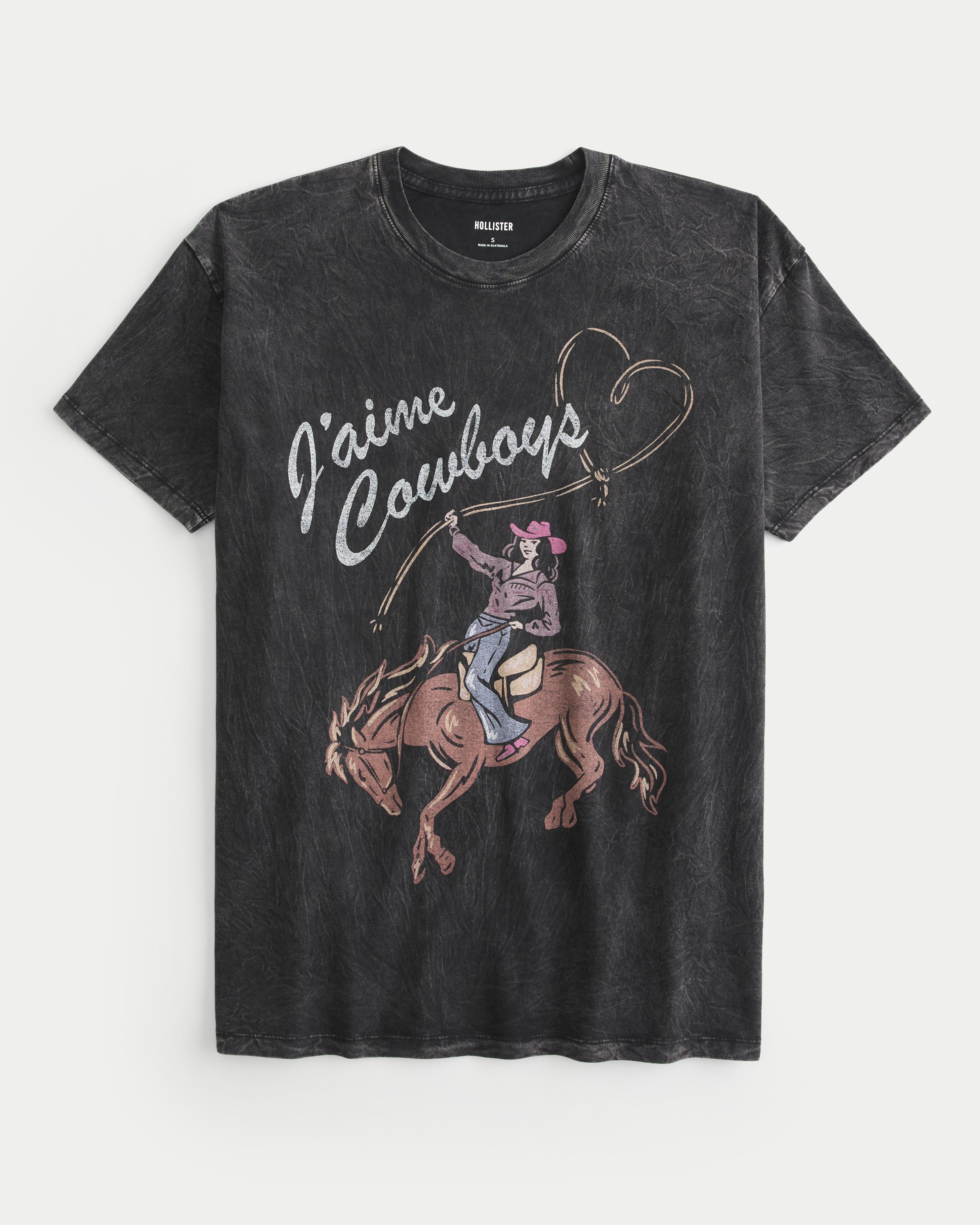 Oversized J'aime Cowboys Graphic Tee Product Image