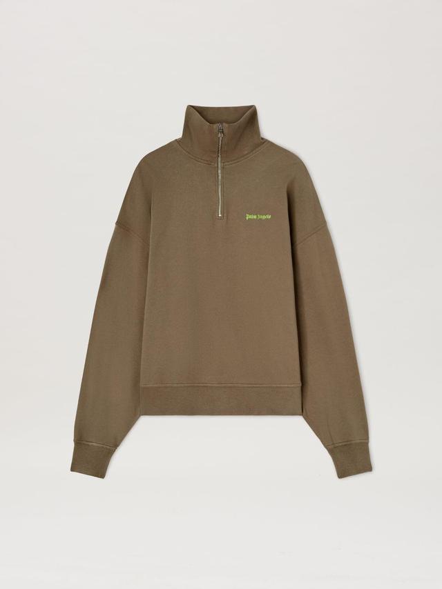 CLASSIC LOGO ZIPPED sweatshirt in brown  - Palm Angels® Official  Product Image