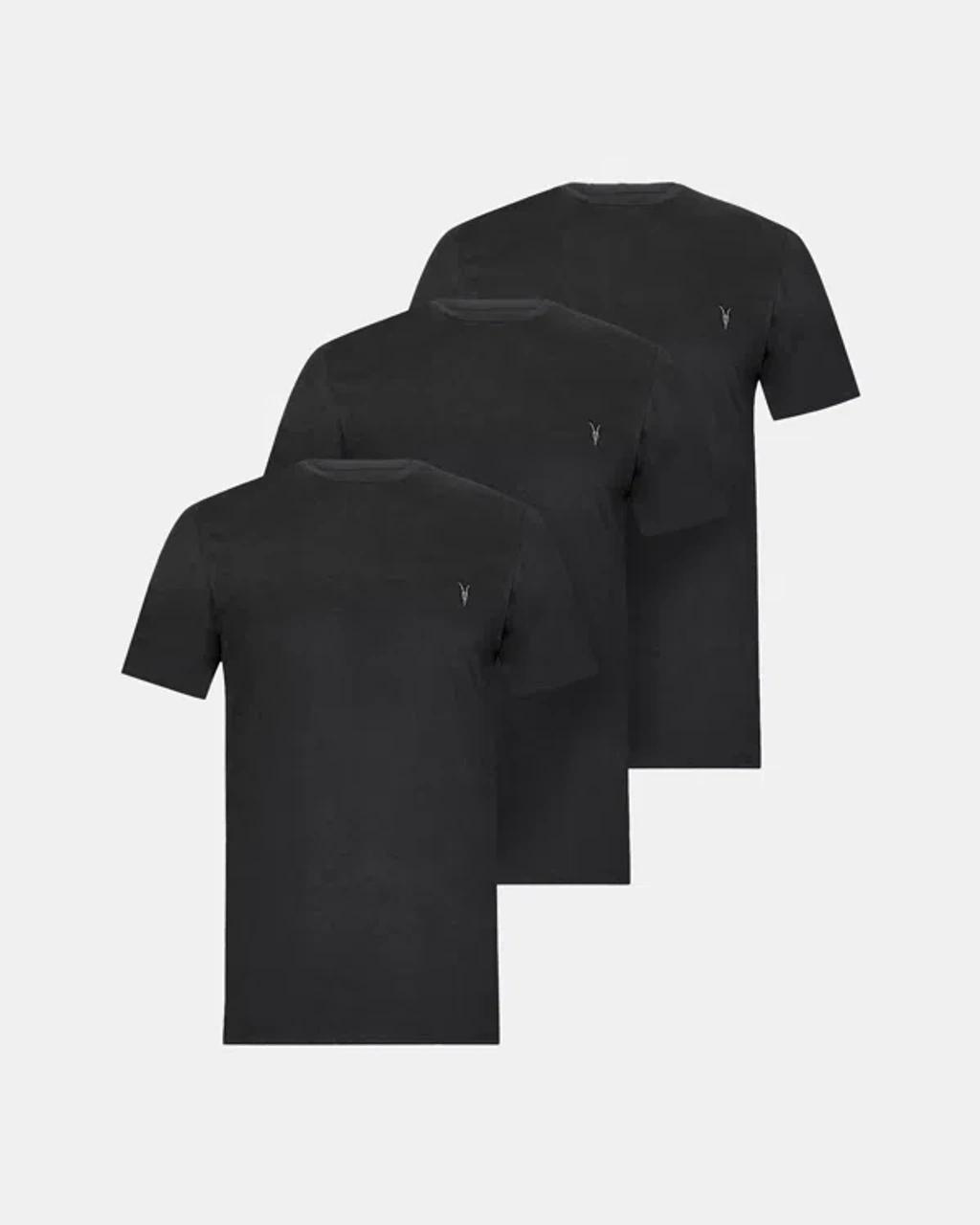 ALLSAINTS Brace Brushed Cotton Crew Neck T-shirt In Black Product Image