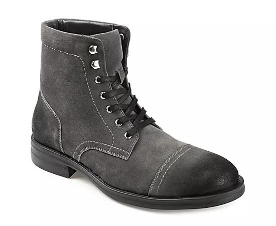 Thomas & Vine Darko Mens Leather Ankle Boots Grey Product Image