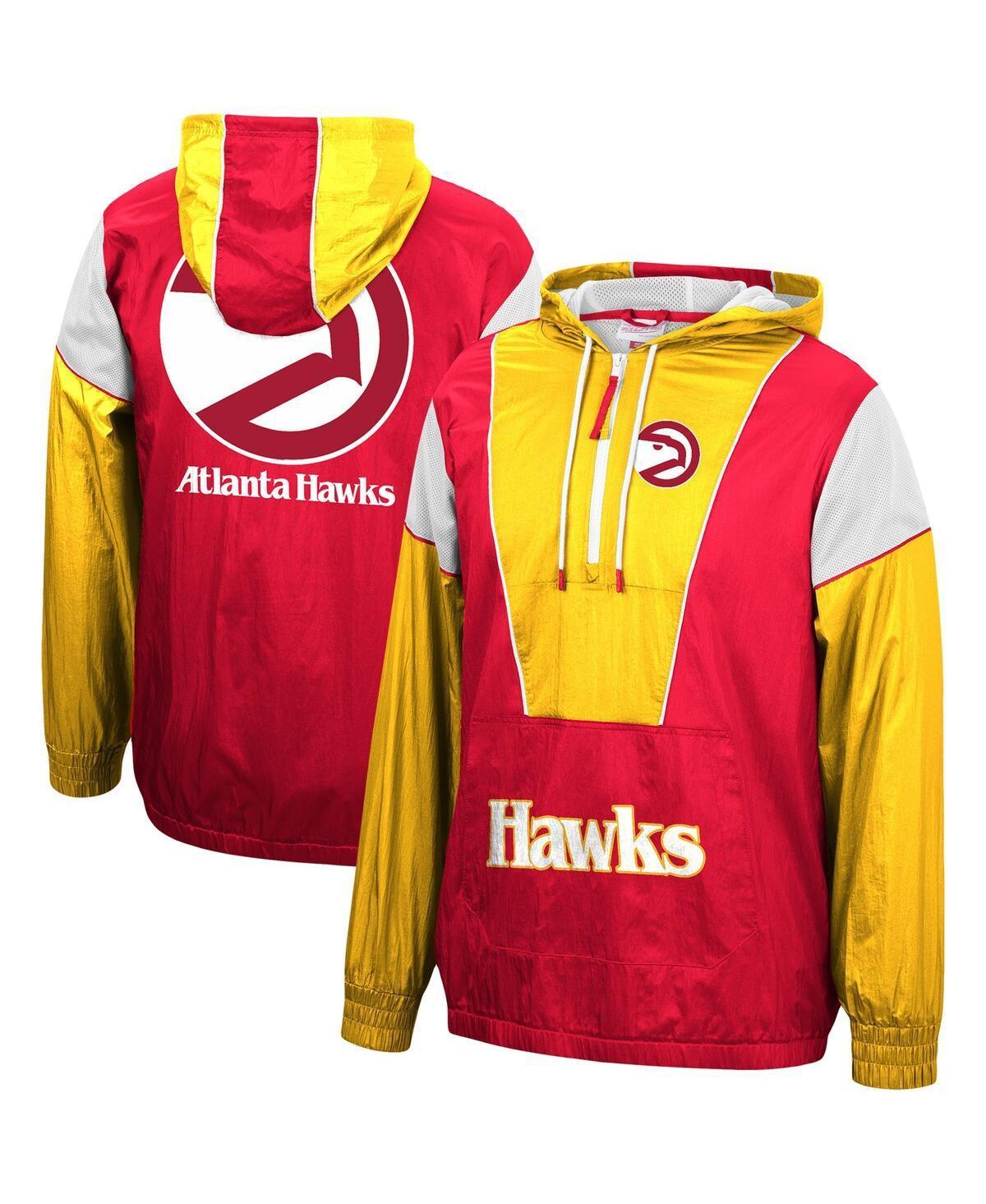 Mens Red Atlanta Hawks Hardwood Classics Highlight Reel Windbreaker Half-Zip Hoodie Jacket - Red Product Image