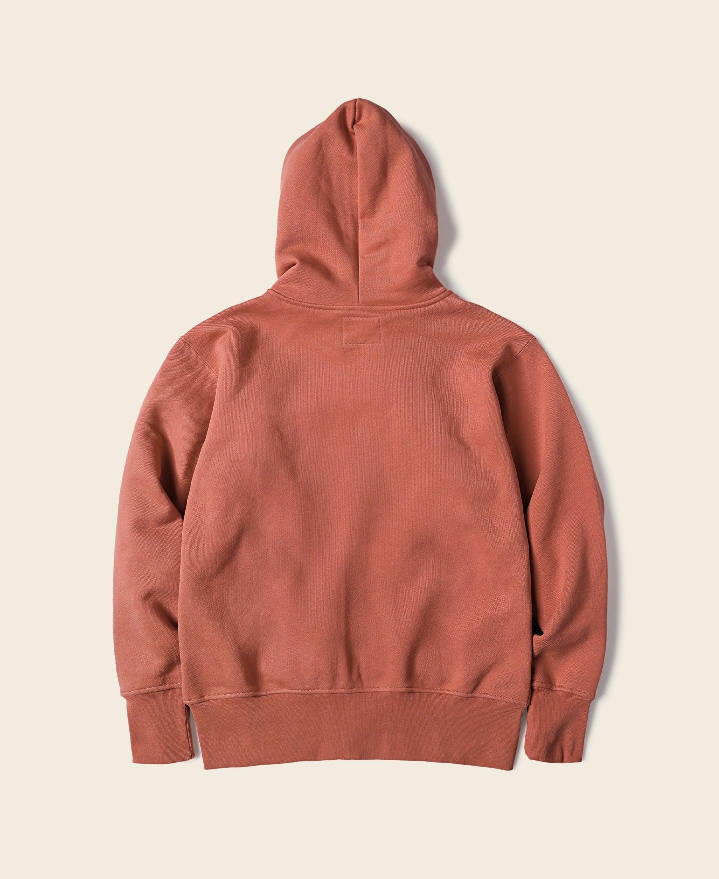 17.5 oz Terry Cloth Full-Zip Hoodie - Brick Red Product Image