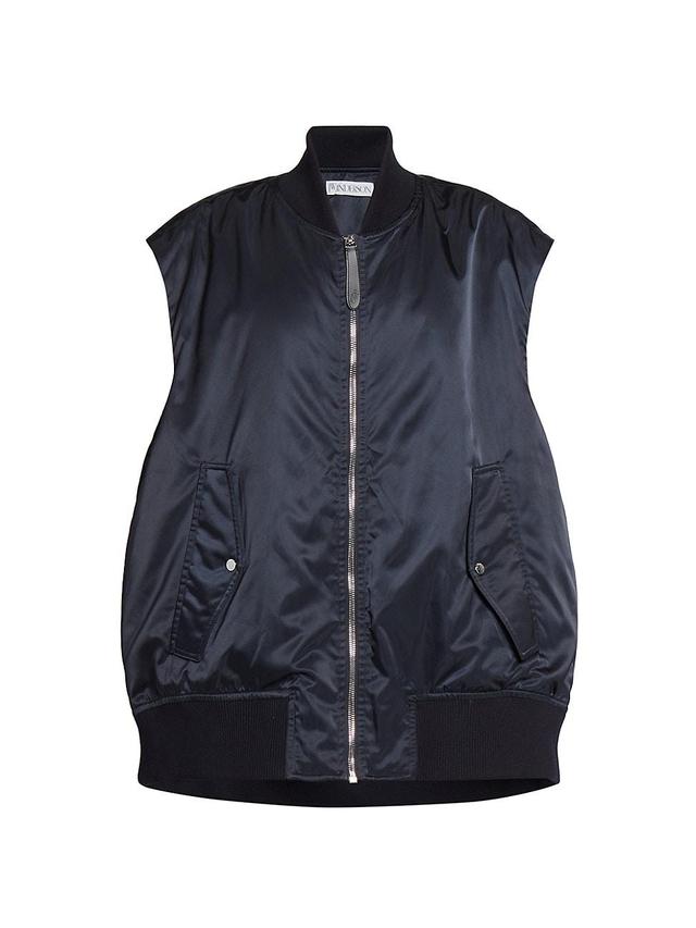 Womens Oversized Sleeveless Bomber Jacket Product Image