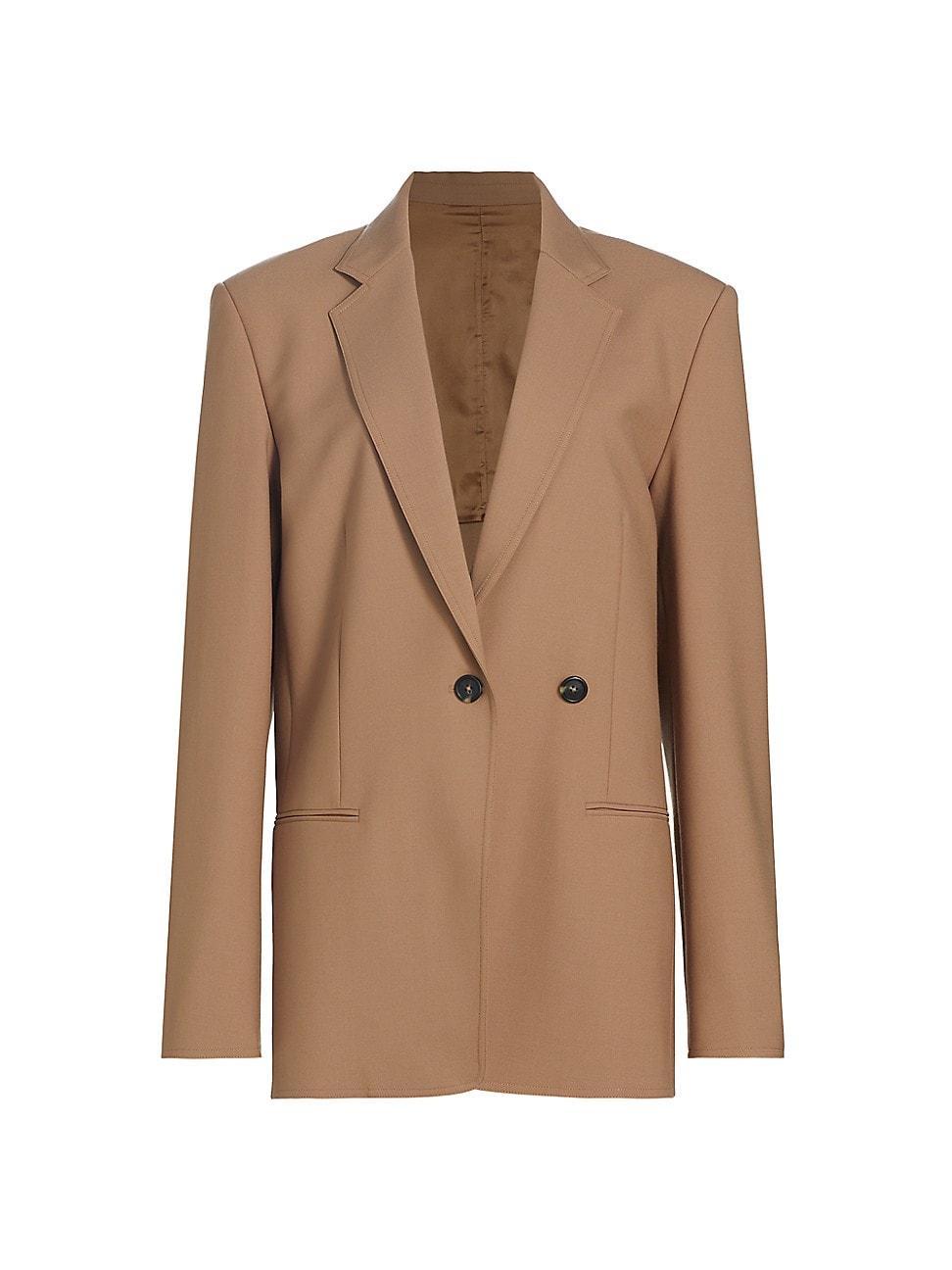 Womens Wool-Blend Double-Breasted Blazer Product Image