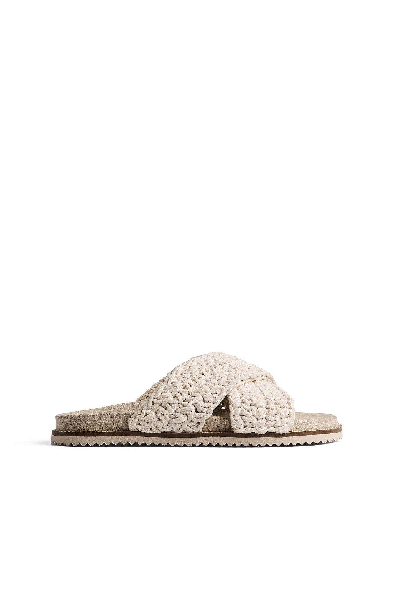 Knitted Cotton Footbed Slippers Product Image