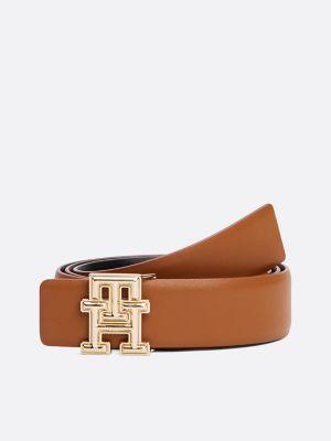 Monogram Buckle Reversible Leather Belt Product Image