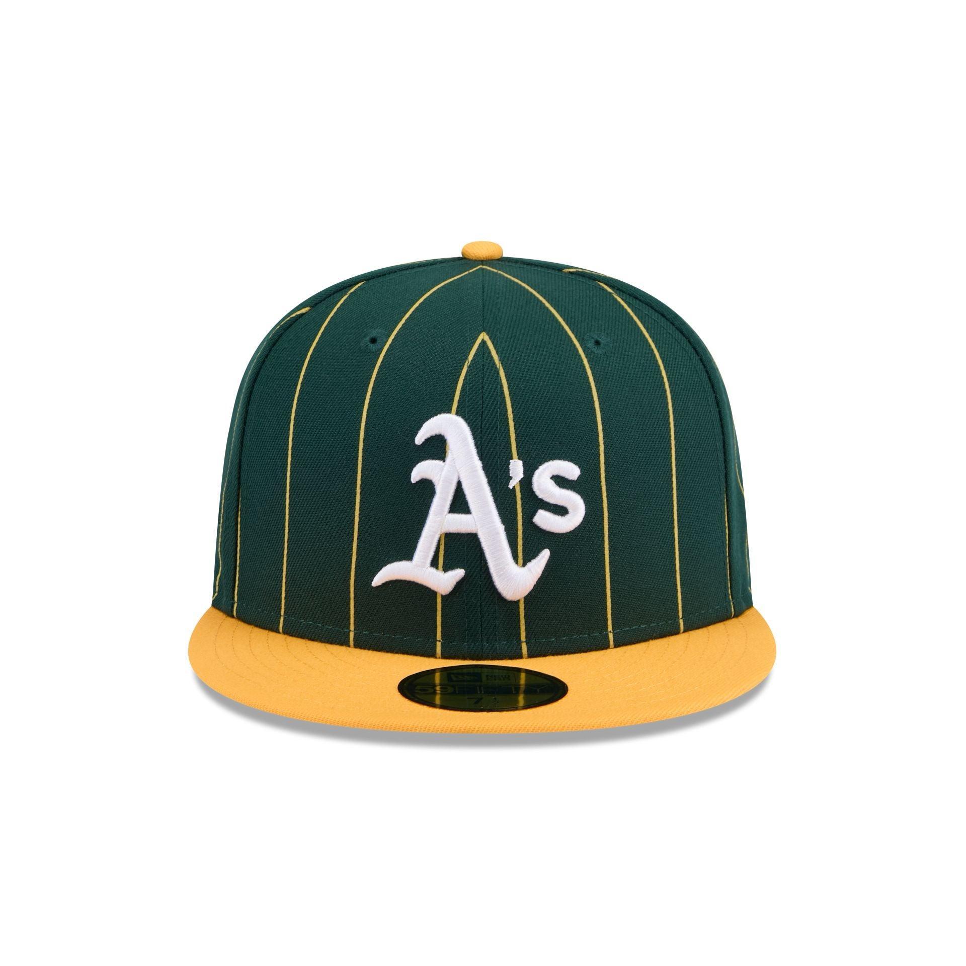 Oakland Athletics Throwback Pinstripe 59FIFTY Fitted Hat Male Product Image