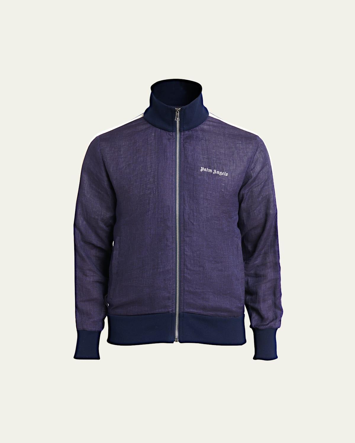 Mens Classic Logo Linen-Blend Track Jacket Product Image