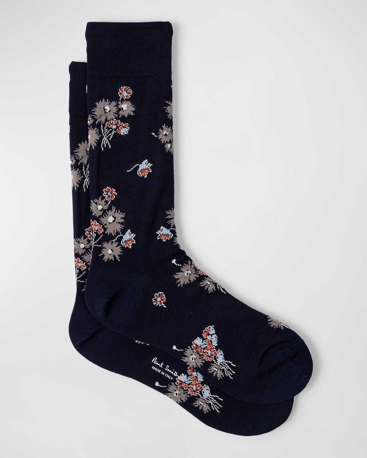 Mens Narcissus Floral Crew Socks Product Image